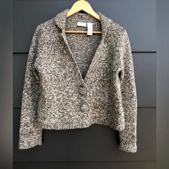 Cropped Wool mix Cardigan - Acrylic/wool mix - two-tone yarn - XL - Picture 2 of 8